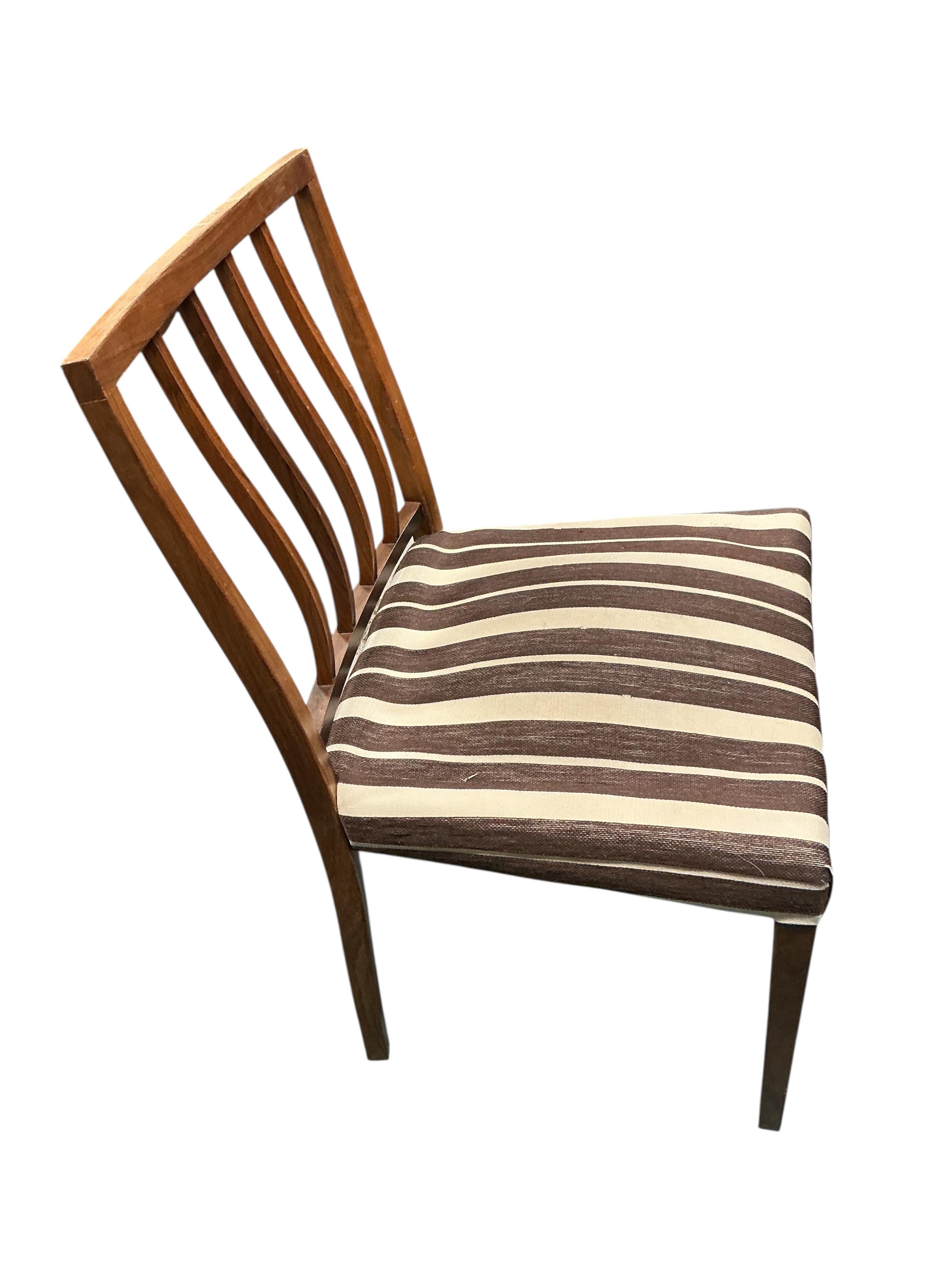 A set of four mid century Indian rosewood dining chairs, width 45cm, depth 46cm, height 84cm